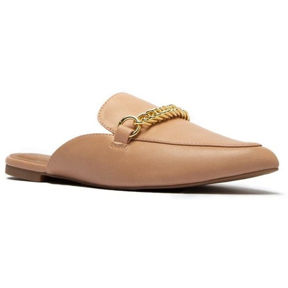 Designer Toffee Mules with Linked Accent - Picture 1 of 3